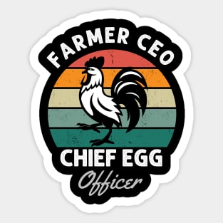 Farmer CEO Chief Egg Officer Sticker